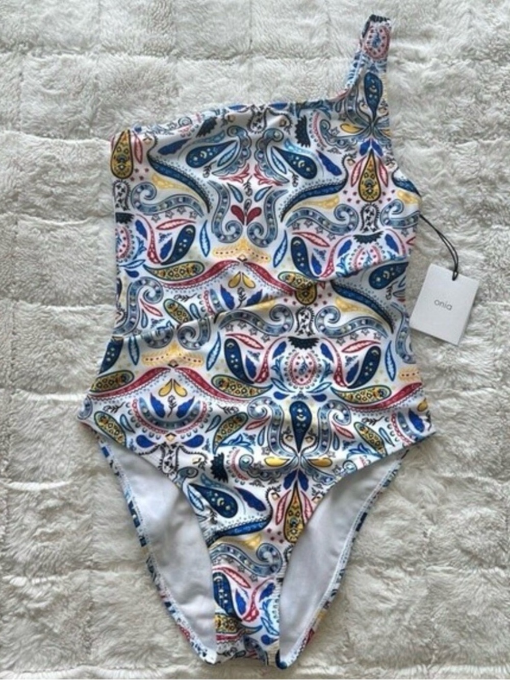 Onia NEW Sienna Paisley One Shoulder Swimsuit M, NWT